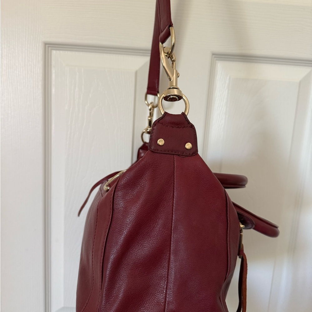 Rebecca Minkoff M.A.B Morning After Bag Leather Satchel Burgundy - Picture 4 of 7
